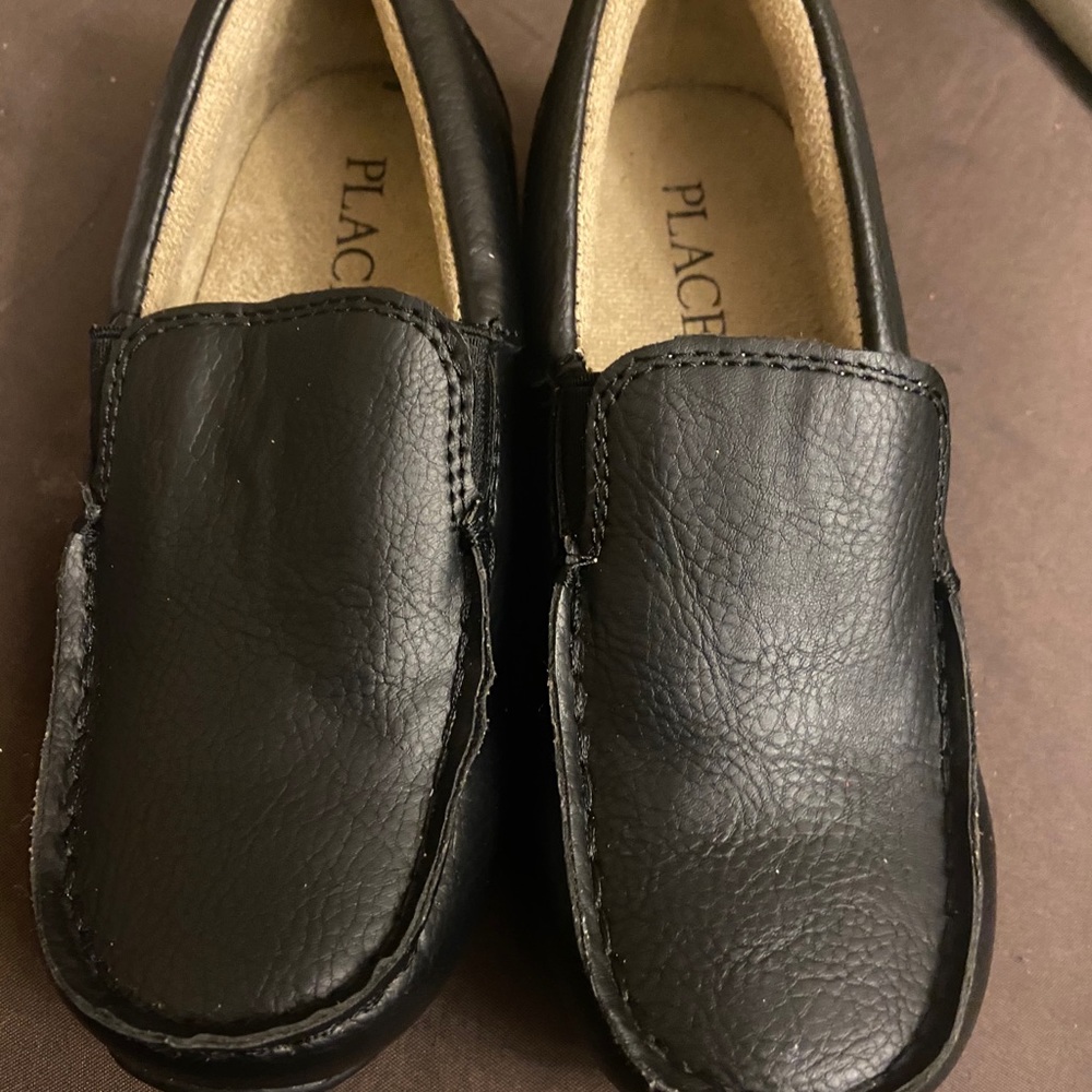 Boys black loafers, worn once